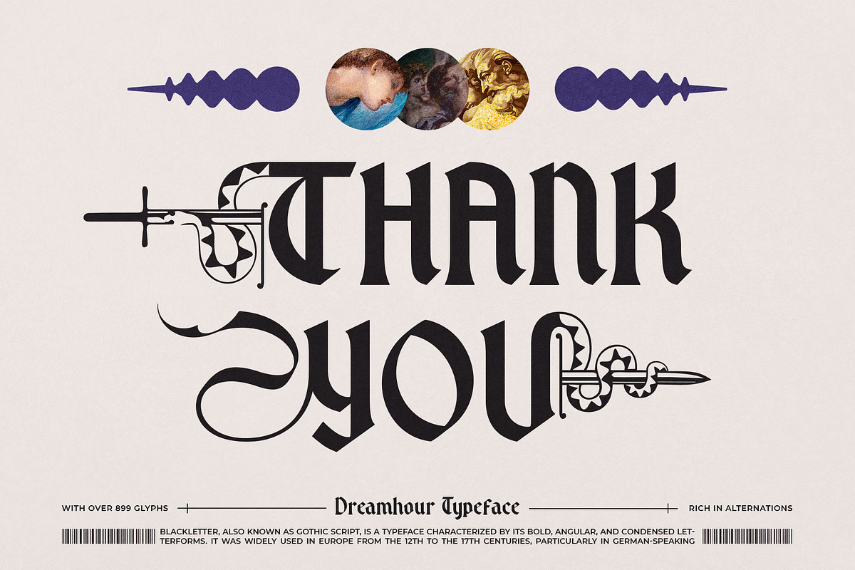 Dreamhour Typeface, a Blackletter Font by alit design (Photo 19 of 20)