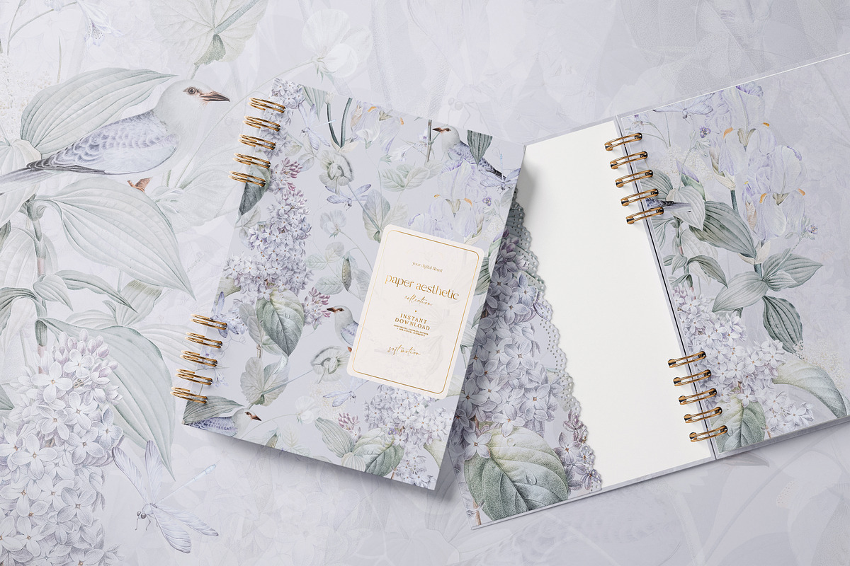 Lilac Pastel Spring Flower Pattern, a Pattern Graphic by paper aesthetic (Photo 3 of 8)
