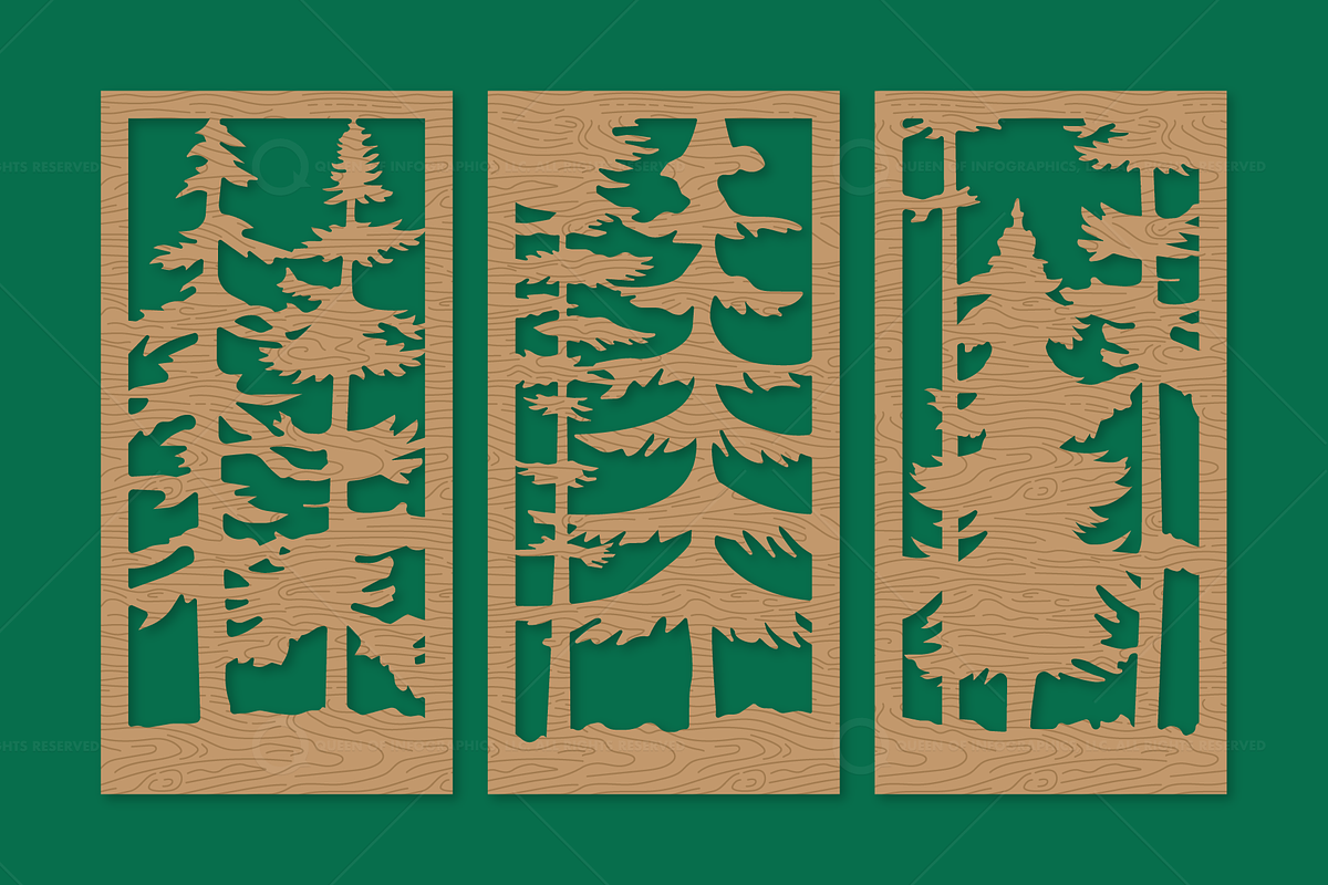 Conifer pine tree forest silhouette, an Object Graphic by Queen of Infographics (Photo 3 of 3)