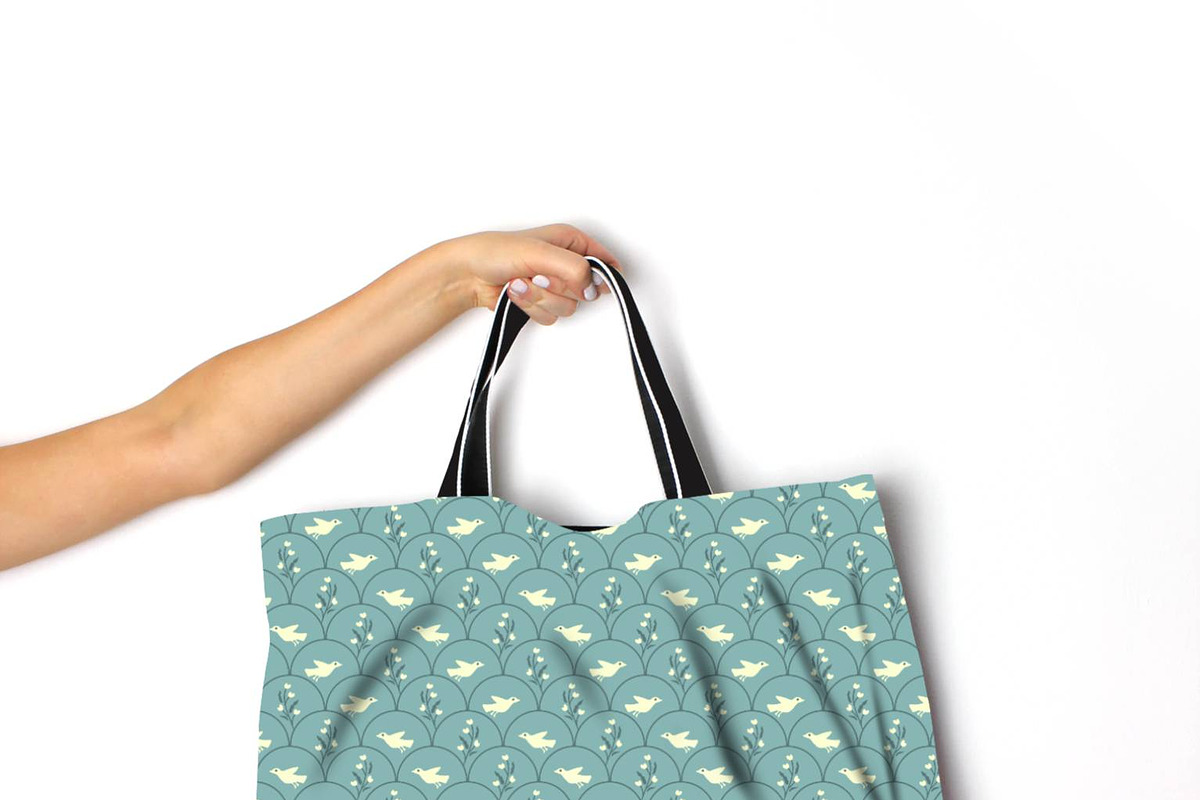 White birds and flowers, a Pattern Graphic by elyomys (Photo 2 of 3)