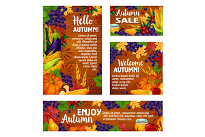 Autumn Harvest Holiday Poster And Banner Template