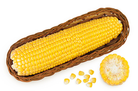 ear of corn in a wicker basket, a Food & Drink Photo by NataPhoto