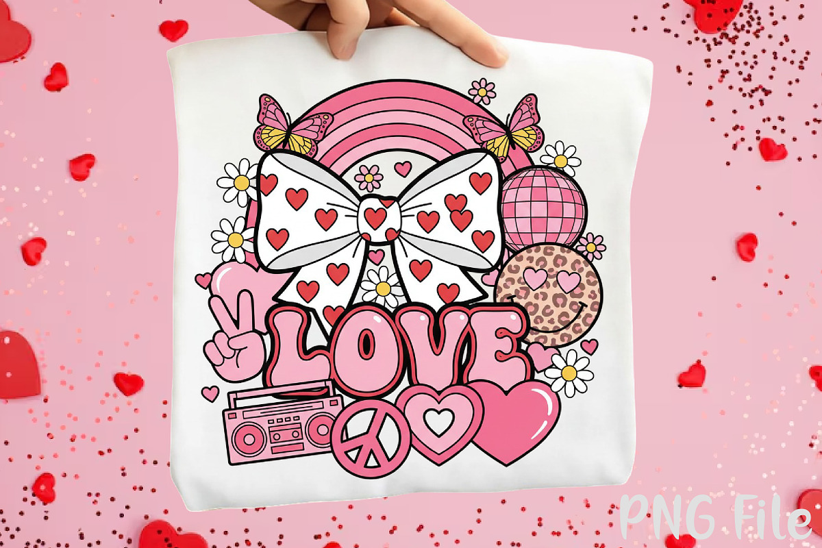 Retro Valentine Love Sublimation Png, a Seasonal Illustration by YA Design (Photo 1 of 4)