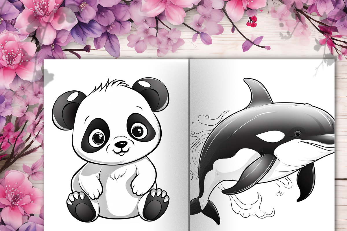 Cute Animals Coloring Pages for Kids, a Brochure Template by LA Design (Photo 7 of 10)