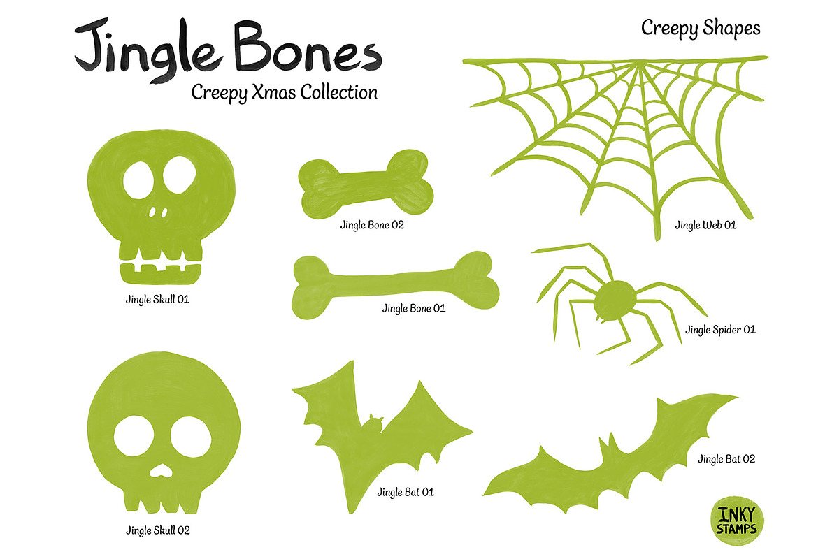 Creepy Xmas Stamp Brushes Photoshop, a Brush Add-On by INKY STAMP BRUSHES (Photo 3 of 10)
