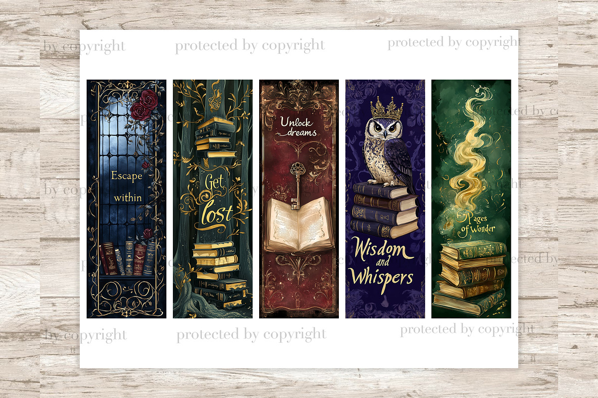 Fantasy Bookmarks Printable Set, a Person Illustration by GlamArtZhanna (Photo 3 of 9)