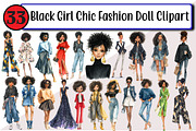 Black Girl Chic Fashion Doll Clipart, an Illustration by Design Market (Thumbnail 1 of 3)