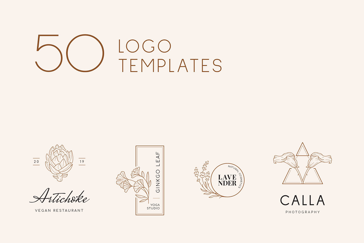 Floral Logo Bundle 50 Botanical Logo, a Branding & Logo Template by iStar Design (Photo 3 of 26)