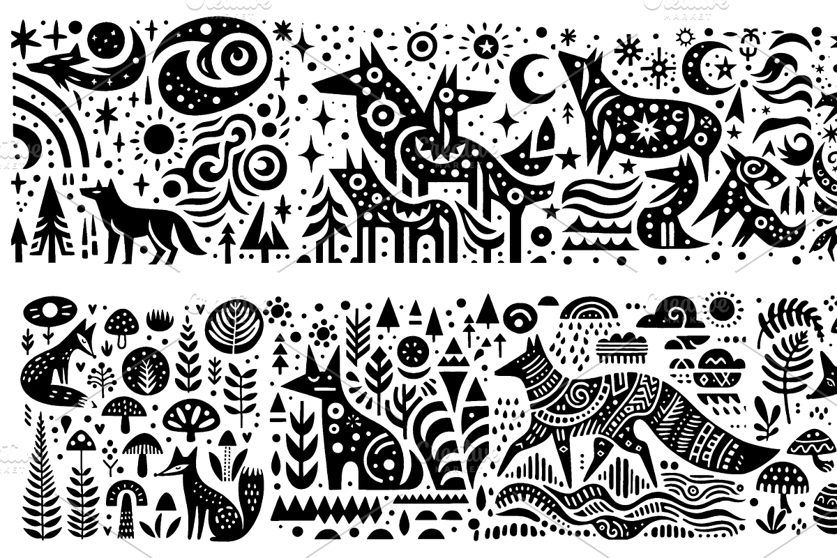 Vintage Dinosaur Folk Art, a Decorative Illustration by devastd (Photo 9 of 28)