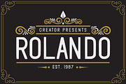 Rolando Vintage Font, a Symbol Font by Tosca Digital (Thumbnail 1 of 6)