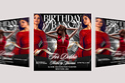 Glam Red Dress Birthday Bash Flyer, a Flyer Template by Posterfello (Thumbnail 4 of 4)