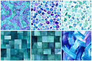 Teal Indigo Abstract Digital Papers, a Pattern Graphic by CitraGraphics (Thumbnail 3 of 6)
