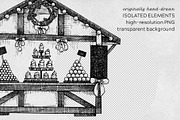 Christmas Market Architecture Set, a Seasonal Illustration by Yevheniia (Thumbnail 9 of 10)