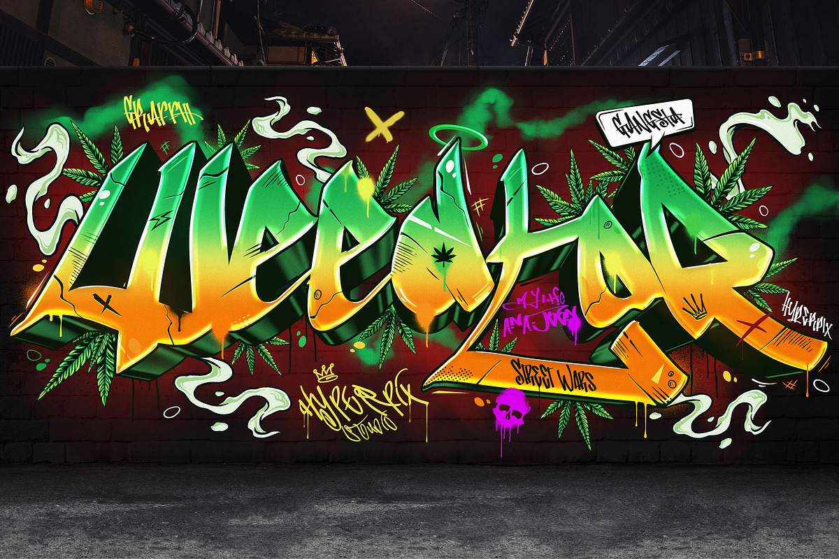 Graffiti Text Effects (10 PSD Files), a Layer Style Add-On by Hyperpix Productions (Photo 10 of 14)