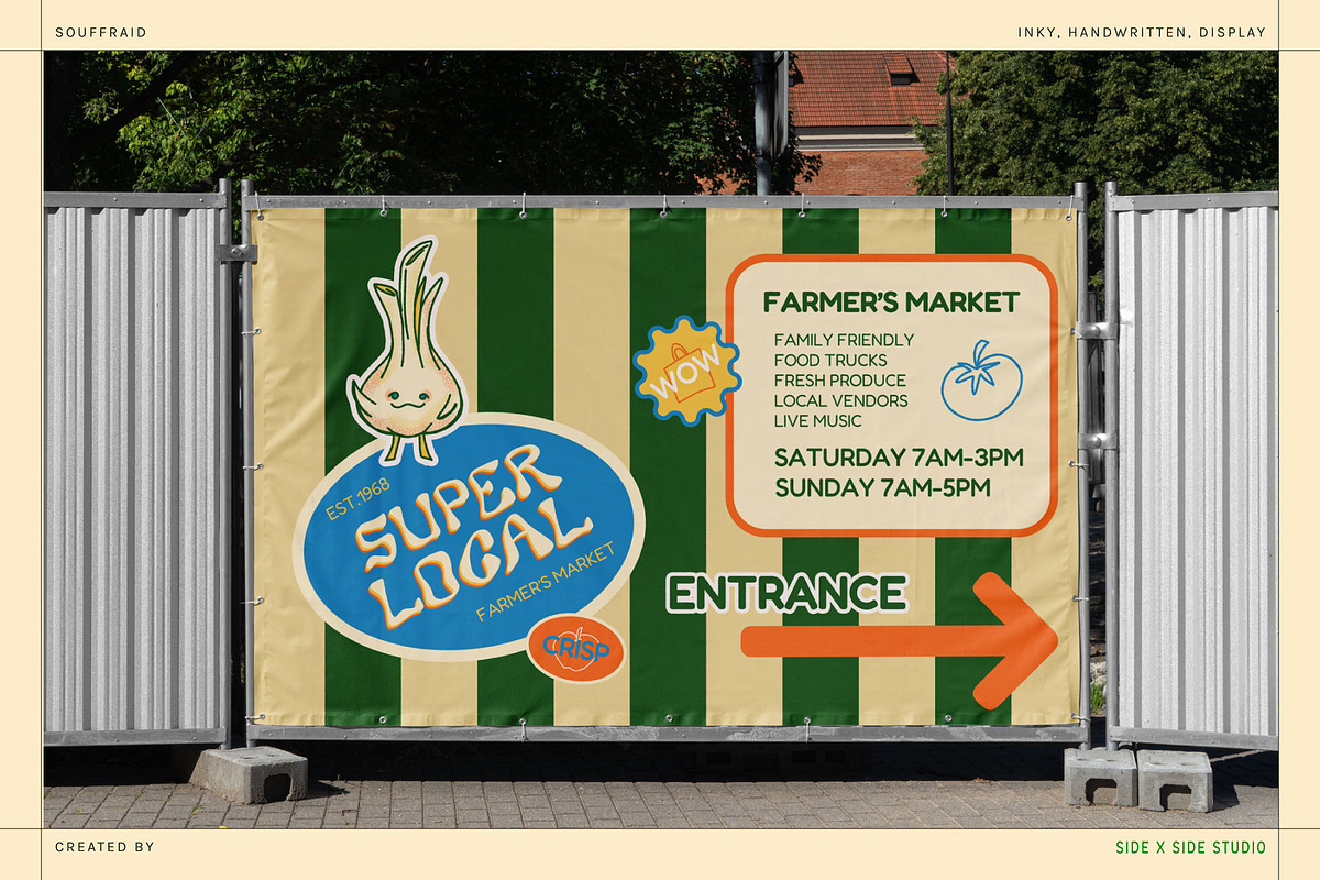 Souffraid Display Font + Icon Bundle, a Handwritten Font by Side X Side Studio (Photo 3 of 8)