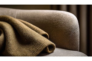 Cozy Brown Wool Blanket Draped on, a Background Photo by Lermont51