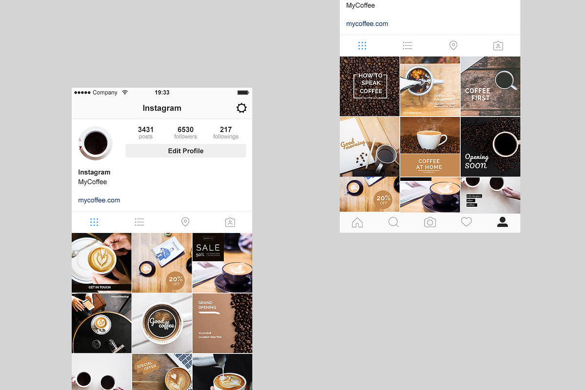 Hint of Coffee Instagram pack, a Social Media Template by Social Templates (Photo 2 of 5)
