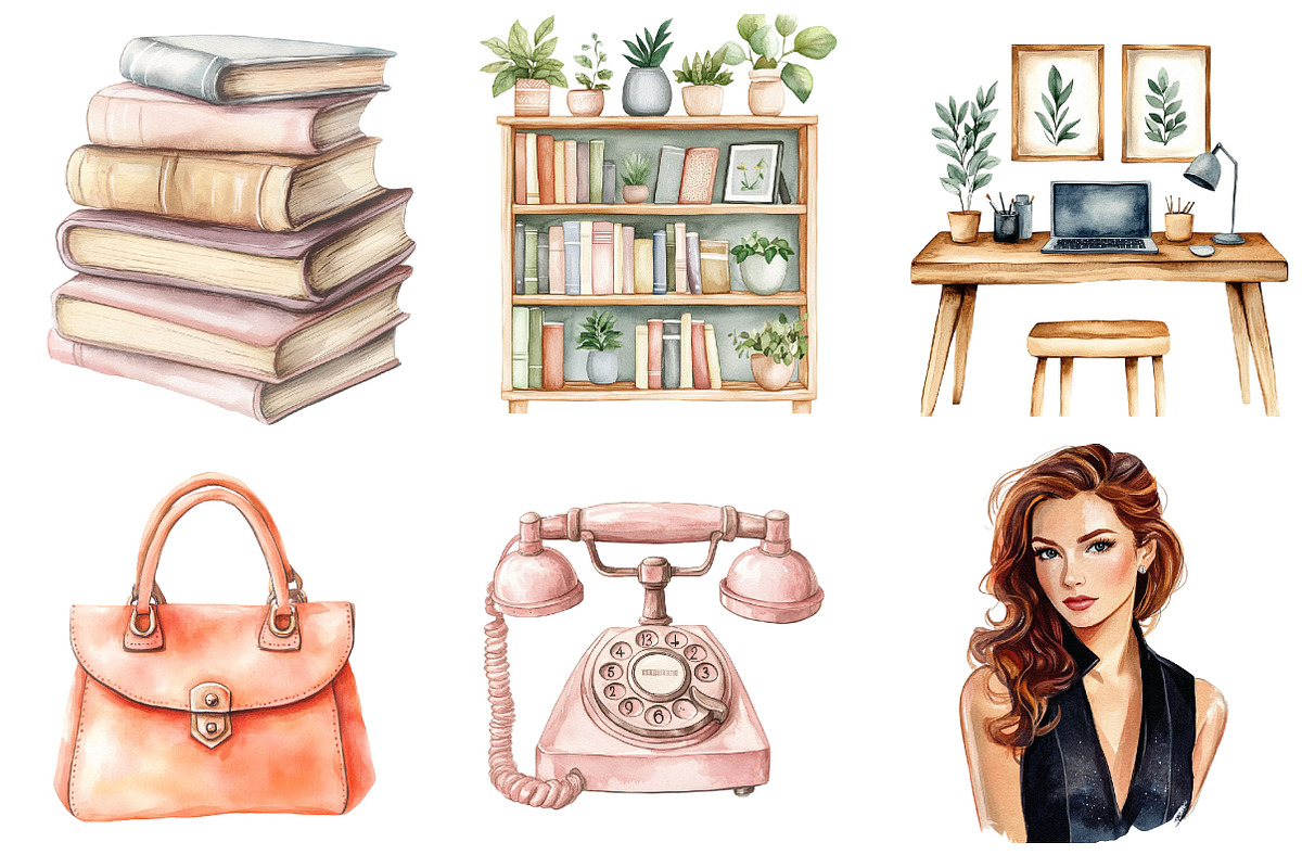 Watercolor Lady Boss Clipart, an Illustration by Designking (Photo 5 of 5)
