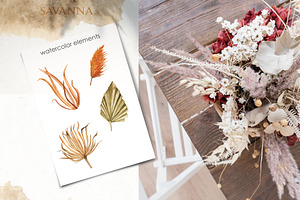 Savanna Dried Flowers Watercolor