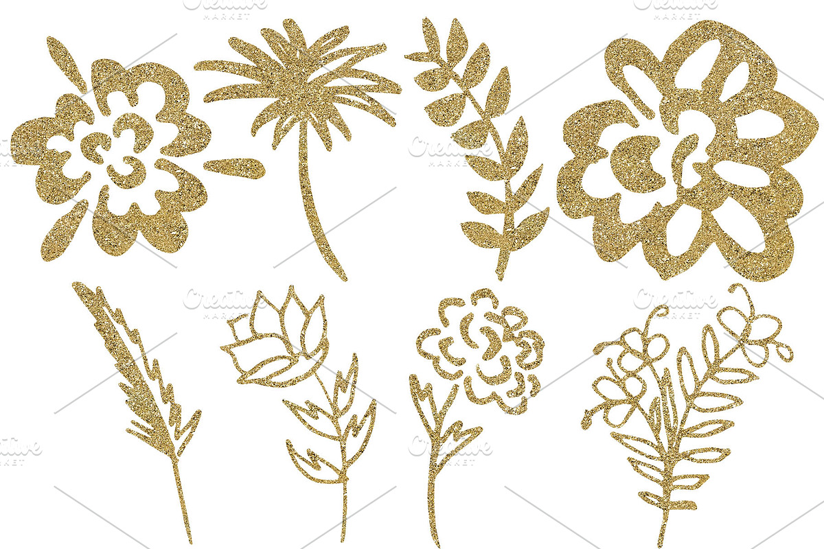 Botanical Metallic Plants & Flowers, an Object Graphic by kristiangallagher (Photo 3 of 5)