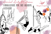 Aerial fitness pole dance outlines, a Person Illustration by Winged Graphics (Thumbnail 1 of 3)