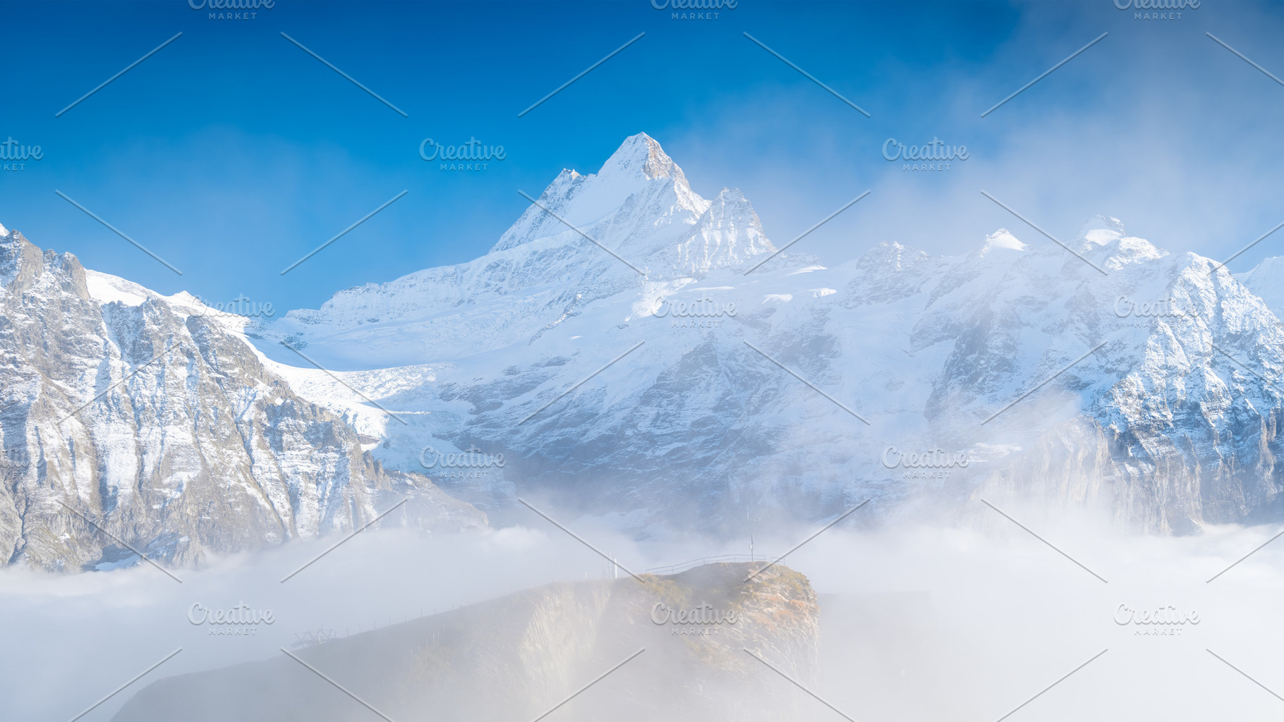 Mountain scene in the Switzerland, a Nature Photo by Landscape and travel