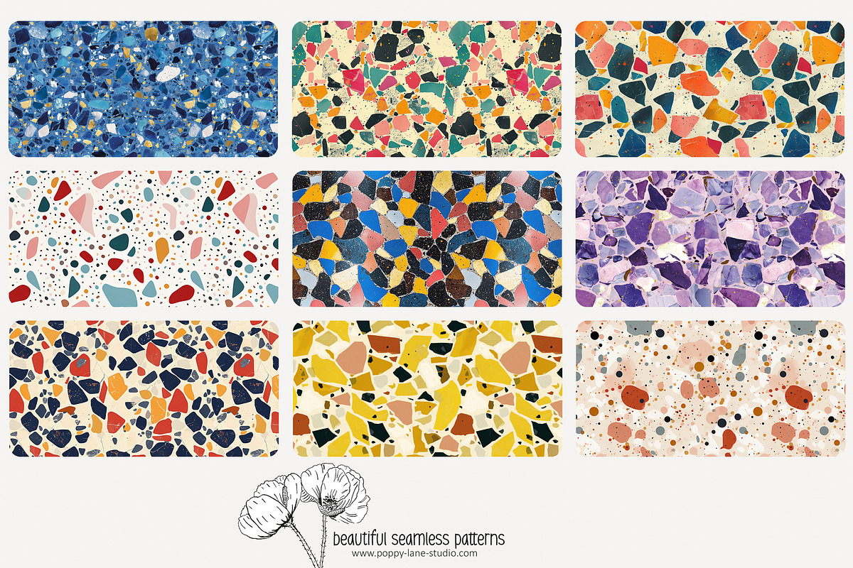 70 terrazzo seamless pattern, a Pattern Graphic by Poppy Lane Studio (Photo 6 of 10)