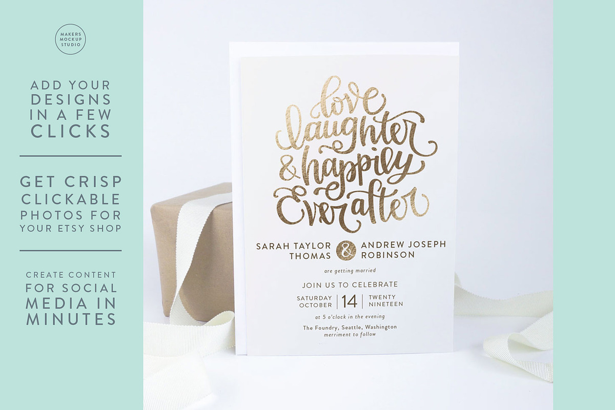 Simple Invitation Mockup, a Product Mockup by Makers Mockup Studio (Photo 2 of 5)