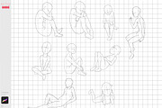 Procreate Children Poses Body Guides, a Brush Add-On by ArtPrintBabe (Thumbnail 4 of 5)