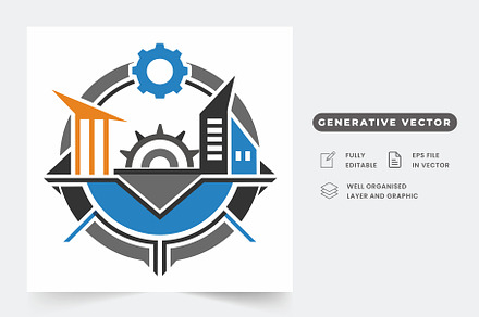 A minimalist industrial logo incorpo, a Graphic by Iftikhar Alam