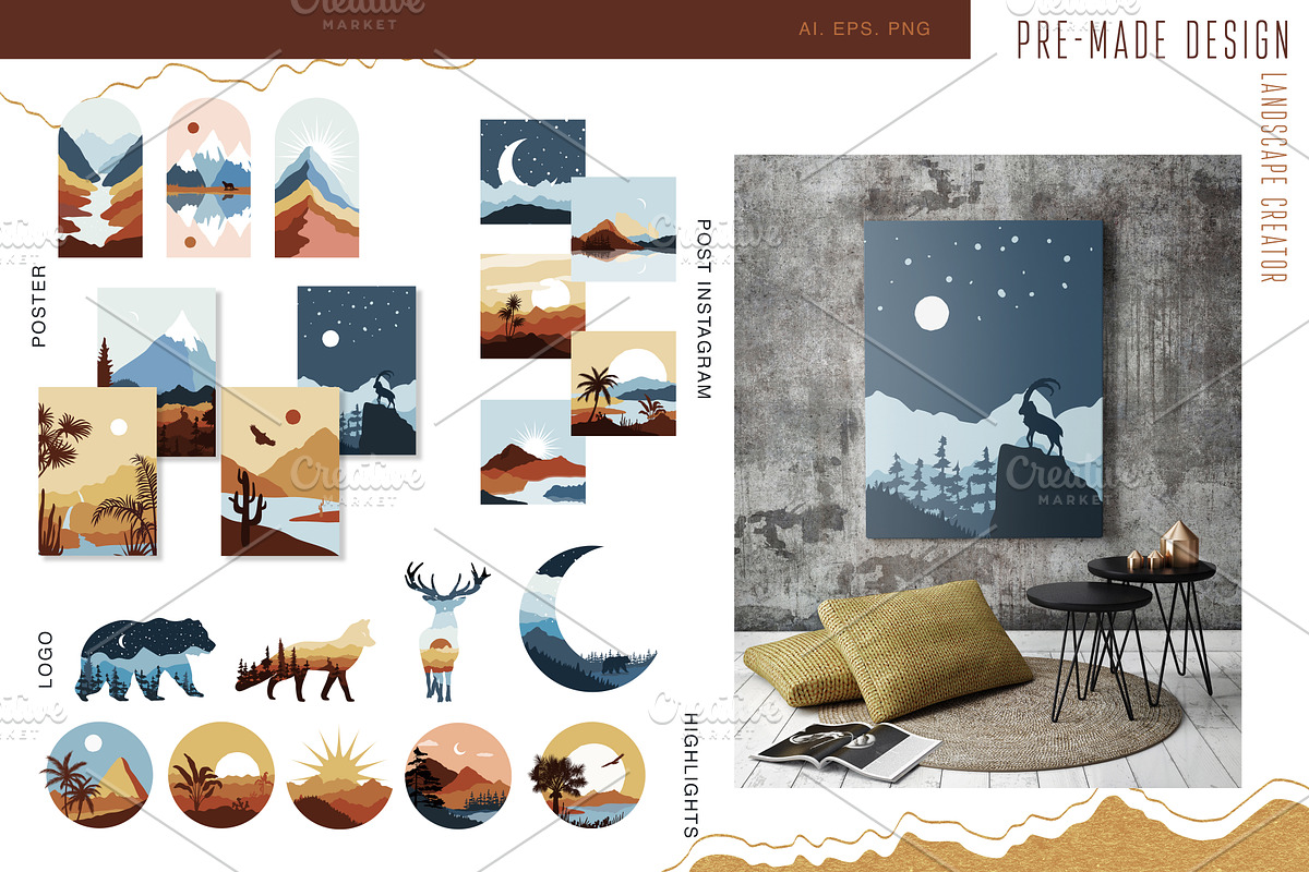 Landscape Creator Kit, an Object Graphic by Polli Deeva (Photo 4 of 13)