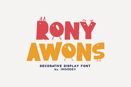Rony Awons - Funny Font, a Sans Serif Font by Imoodev