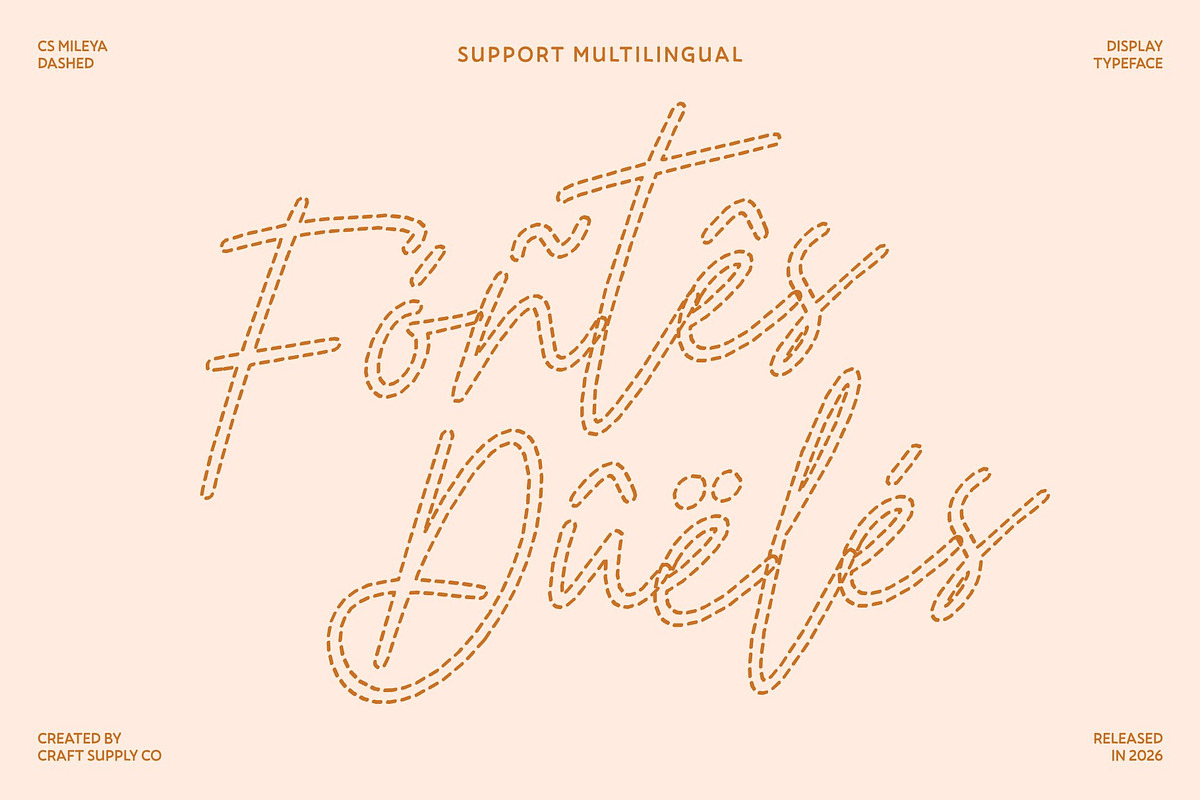 CS Mileya Dashed, a Script Font by Craft Supply Co. (Photo 7 of 8)
