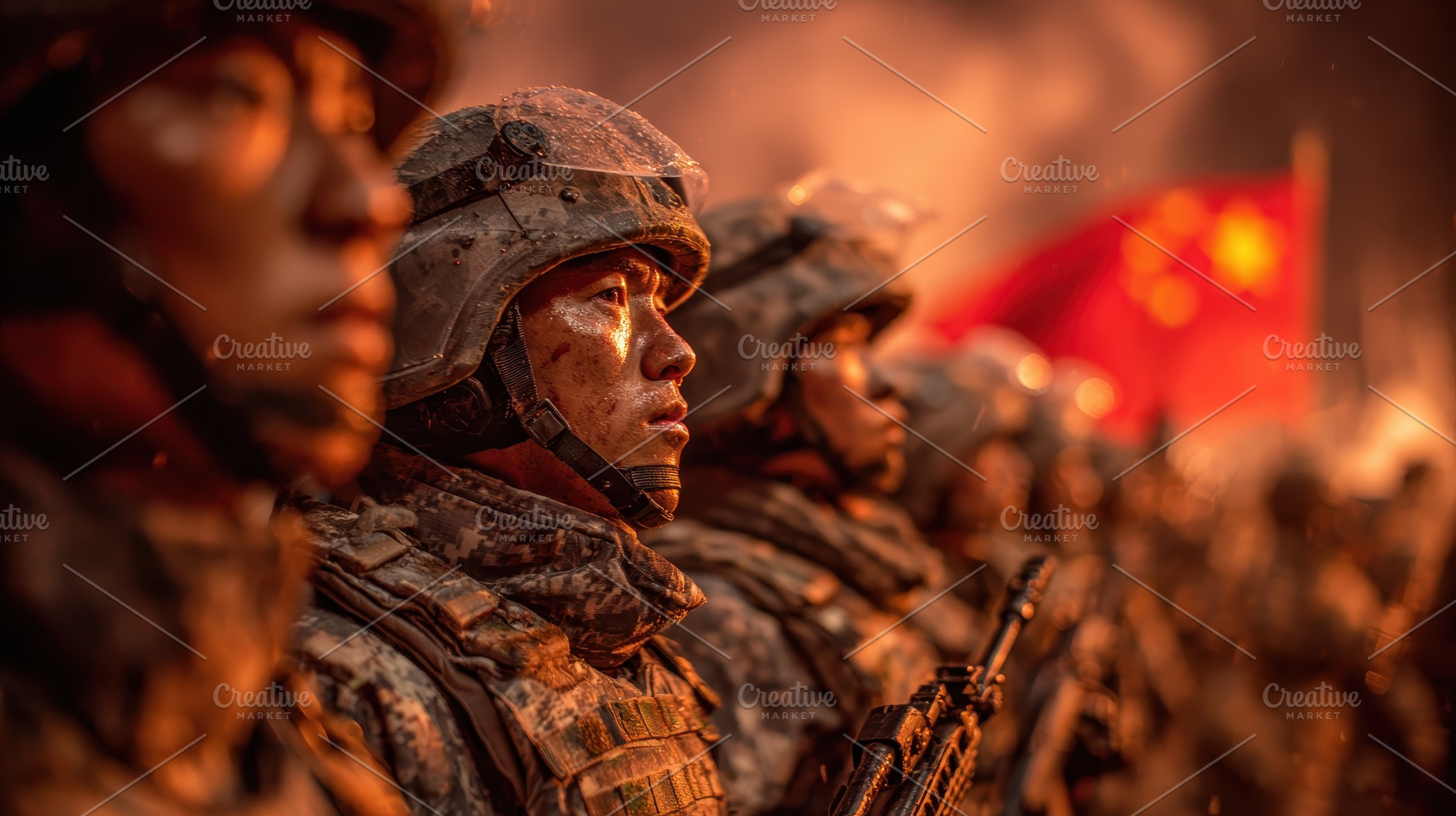 Chinese Soldiers Armed Forces Milita, a Photo by Pixeness Studio