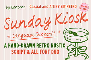 Retro Rustic Script & Bold Font Duo, a Handwritten Font by Nonceni