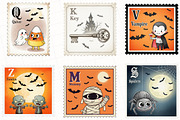 Halloween Postage Stamp Clipart, an Illustration by OK Design (Thumbnail 2 of 5)