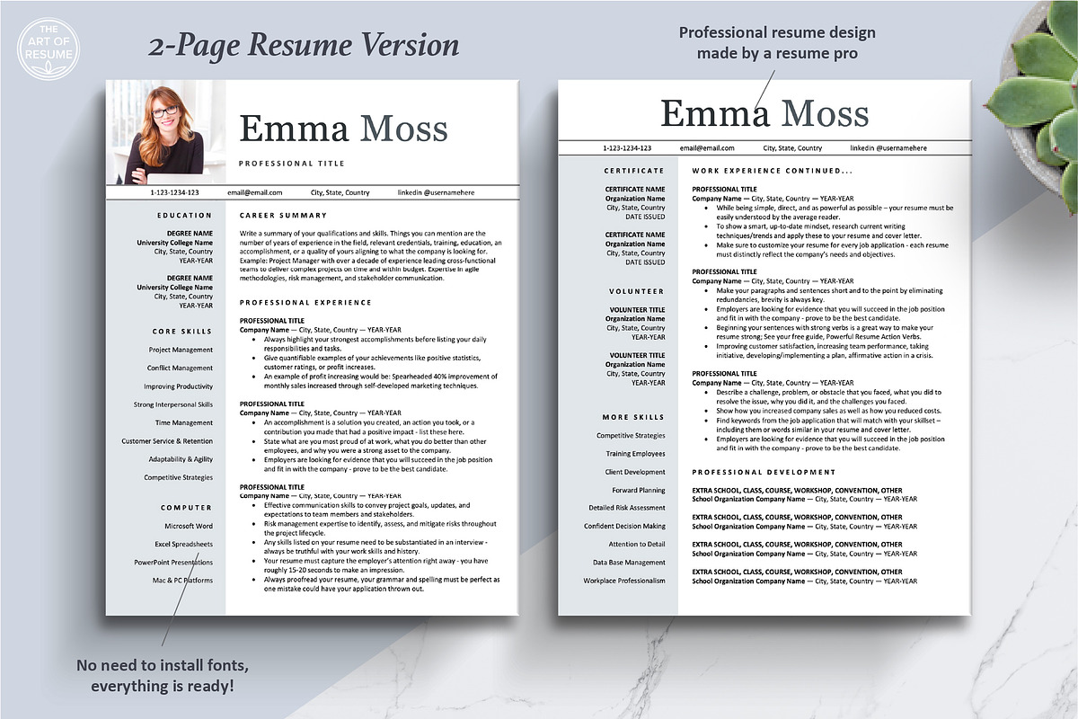 Professional Resume | CV Template, a Resume Template by The Art of Resume (Photo 4 of 8)