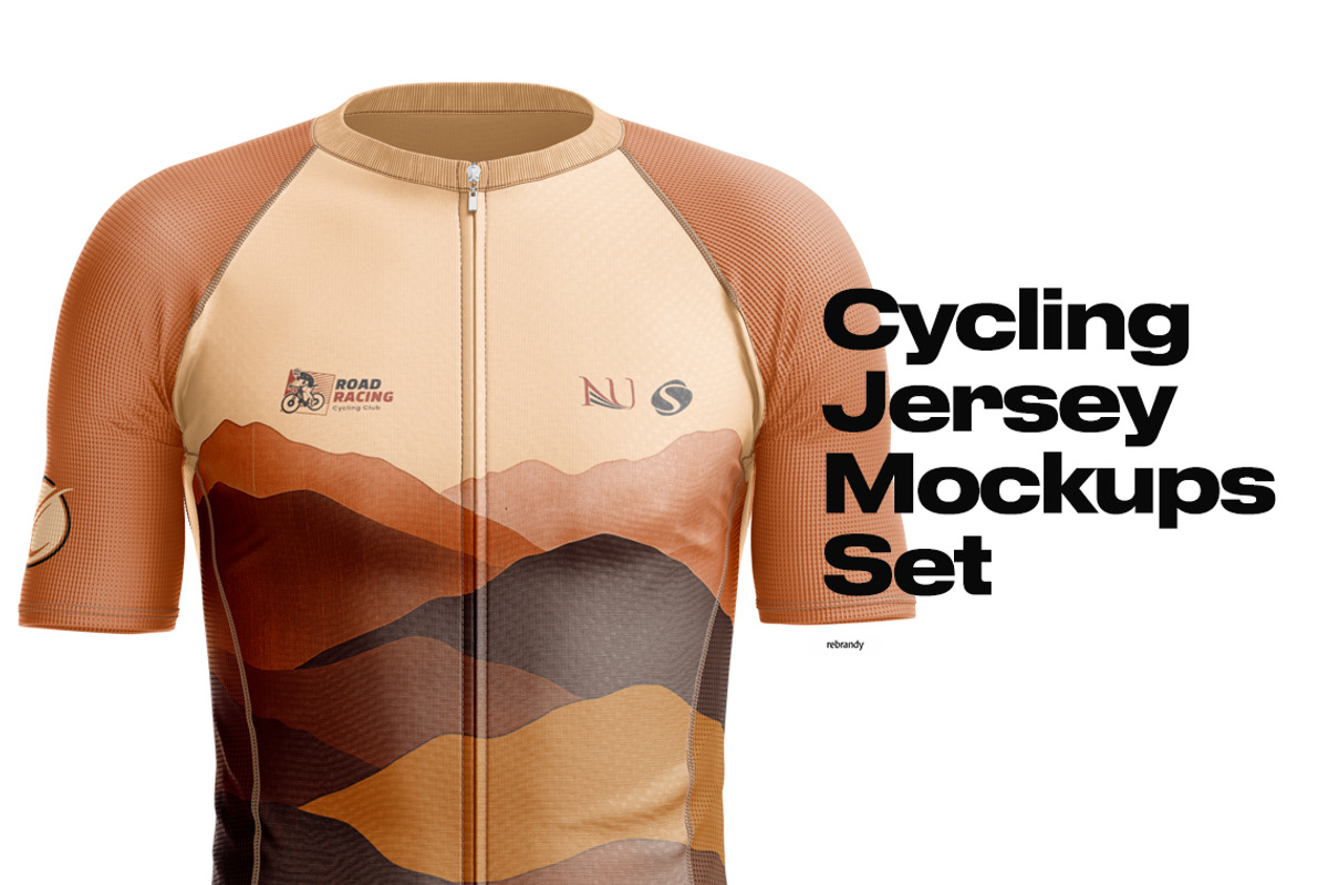 Cycling Jersey Mockups Set, a Shirt Mockup by rebrandy (Photo 1 of 10)