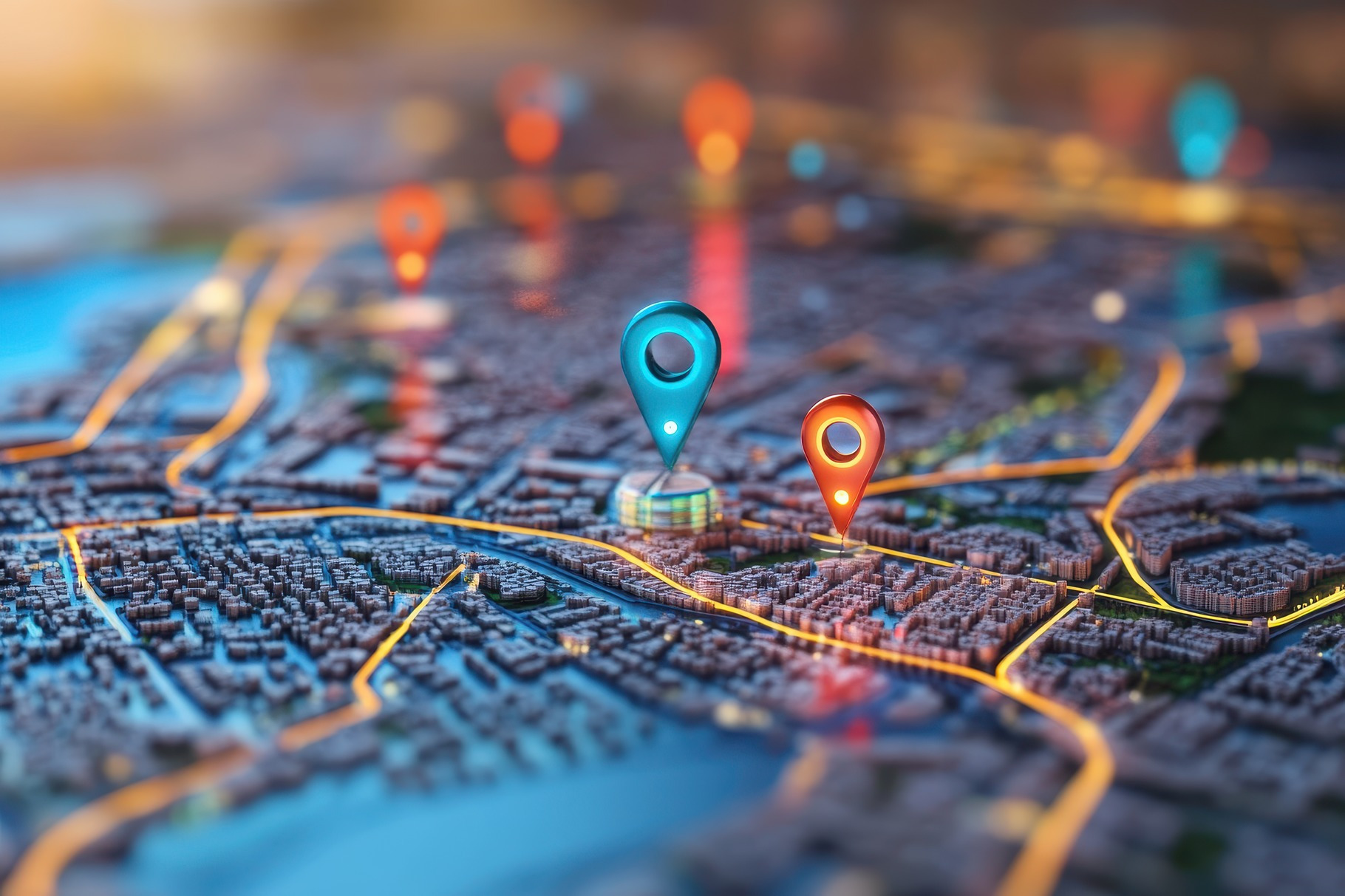 Location marking with a pin on a map, a Background Photo by Pavel_design