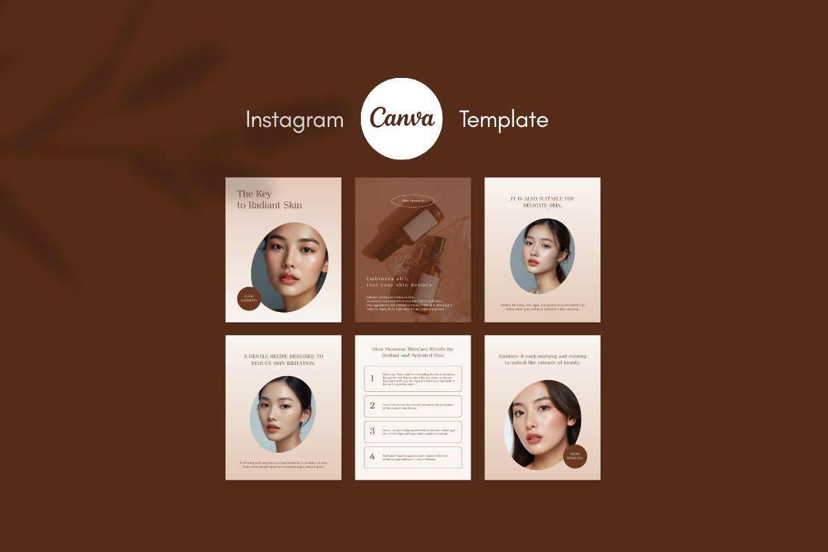 Skincare Instagram Templates Canva, a Social Media Template by batang (Photo 3 of 5)