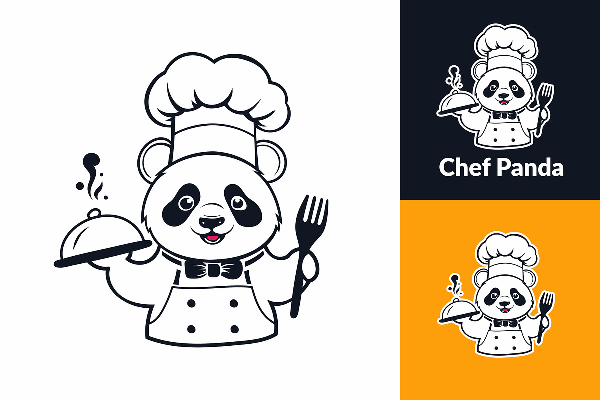 Cartoon Panda Chef, a Branding & Logo Template by Saba Vector