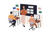 School teachers in classrooms set, an Education Illustration by Good Studio (Thumbnail 4 of 15)