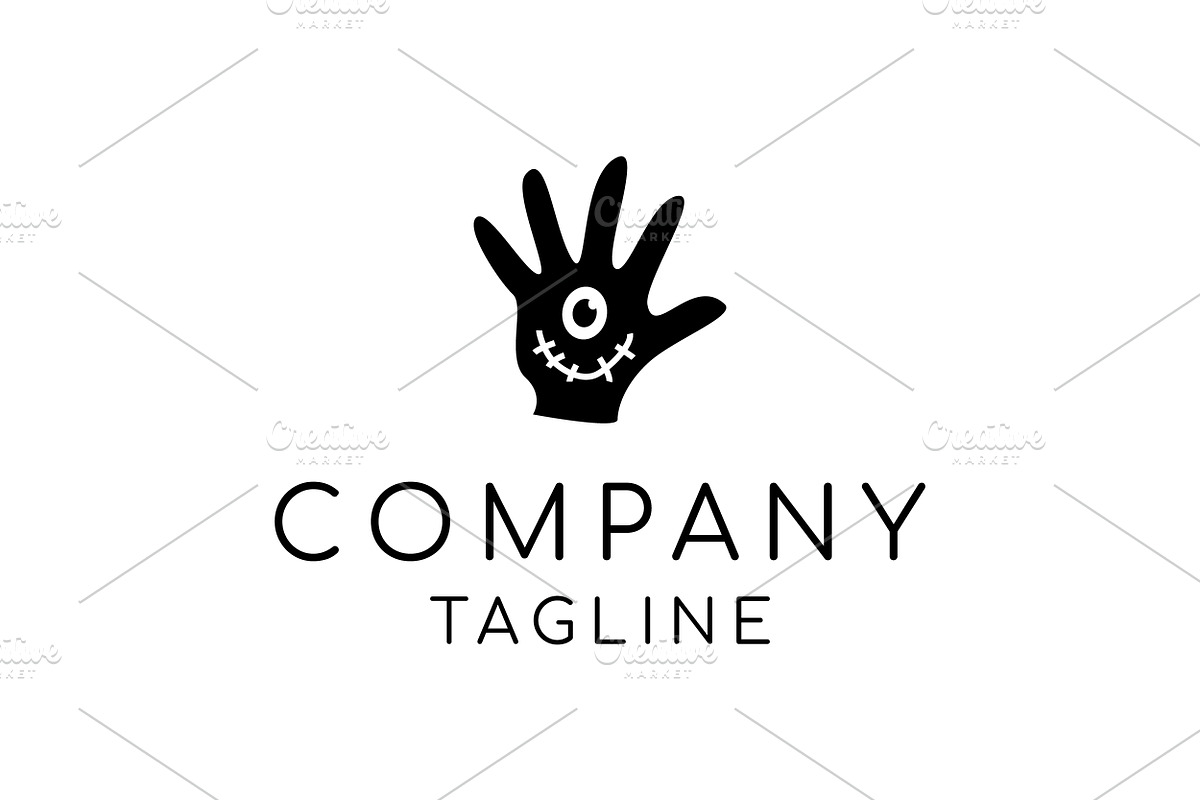 Face on palm hand logo design, an Object Graphic by nicemorning (Photo 1 of 2)