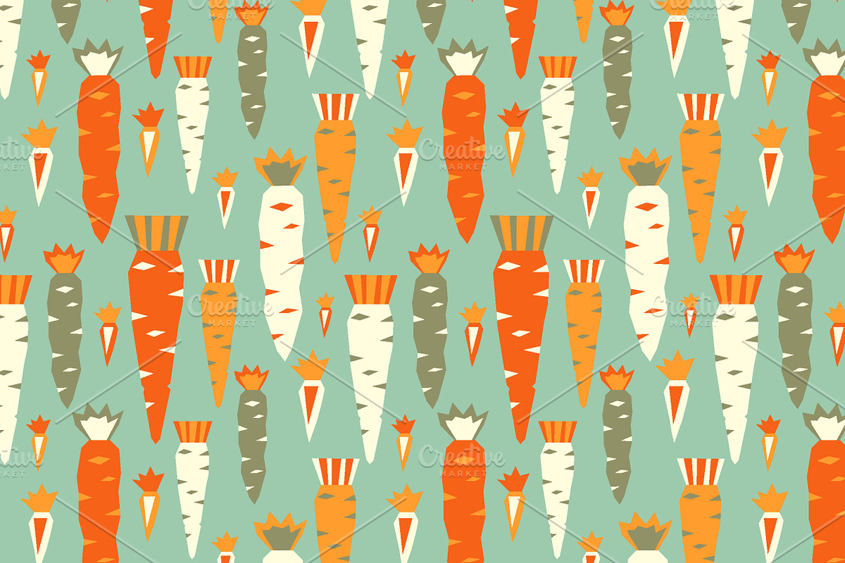 Tomatos and carrots patterns., a Pattern Graphic by Little A (Aigul) (Photo 1 of 2)
