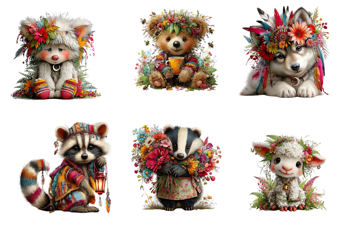 Cute Whimsical Forest Animals PNG, a Seasonal Illustration by CreationArt (Photo 5 of 6)
