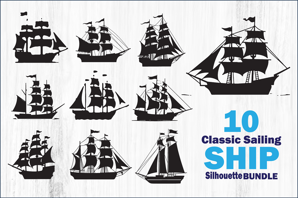 Classic Sailing Ship Vector Bundle, a Graphic by balal (Photo 1 of 11)