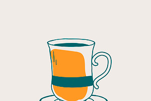 Cup Of Coffee Cafe Icon Vector