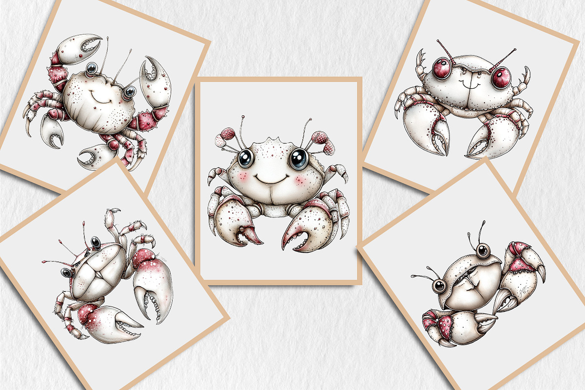 Whimsical Summer Crab Clipart, an Illustration by Rose Art (Photo 6 of 6)