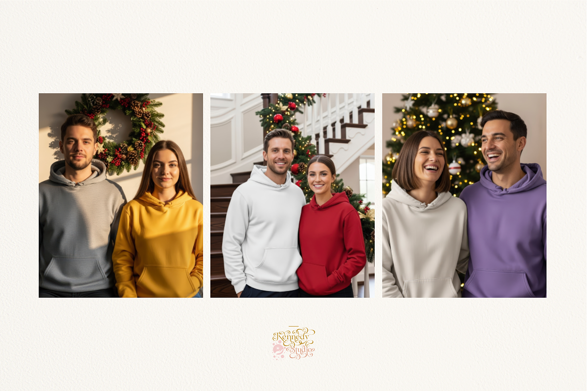 Couple Hoodie JPG Mockup Pack 400, a Hoody Mockup by KennedyStudio (Photo 6 of 14)