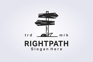 vintage adventure road sign logo